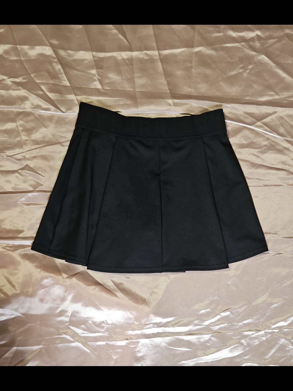 IVY PARK Black Pleated Skater Mini Skirt
